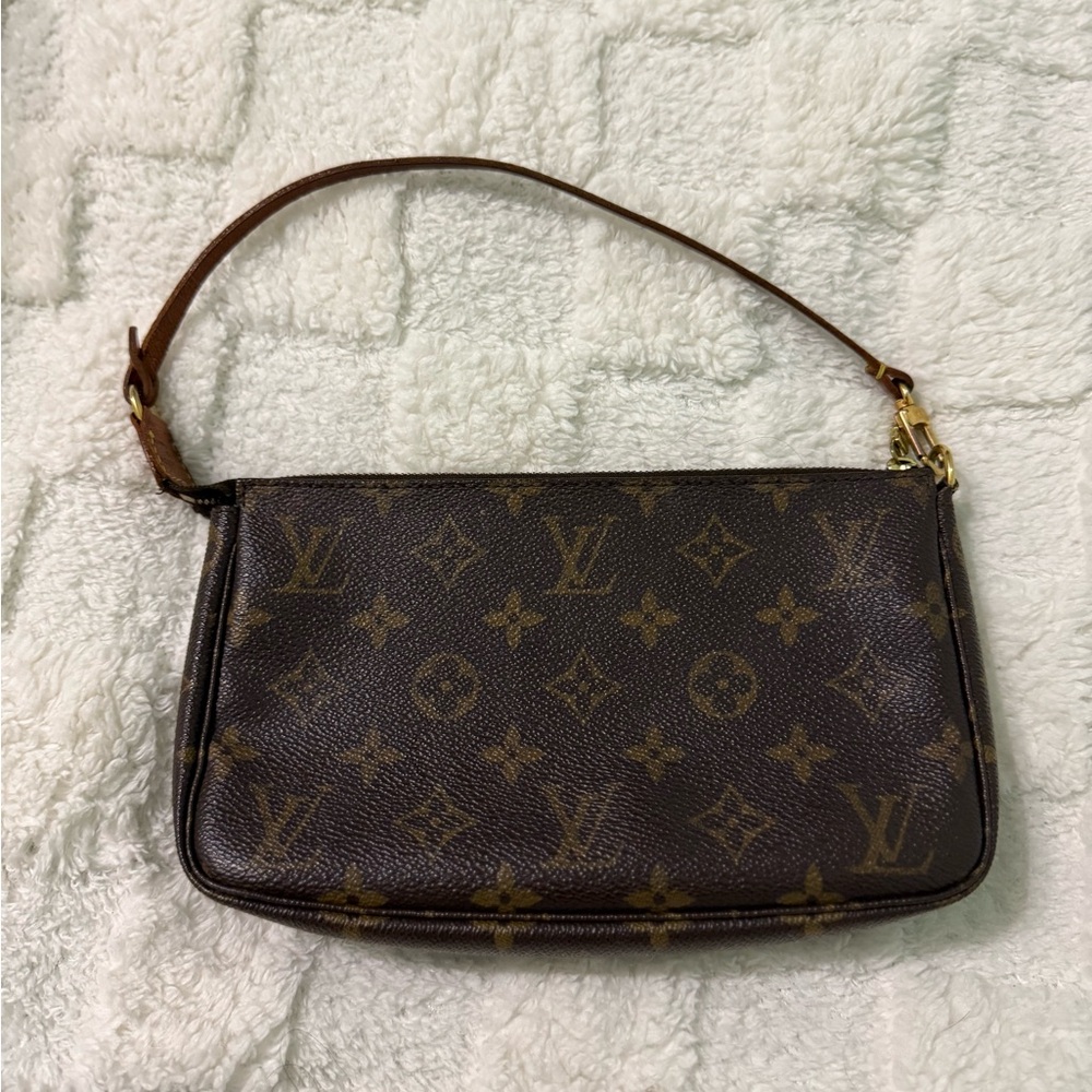Louis Vuitton Pochette Accessory Pouch Brown Leather